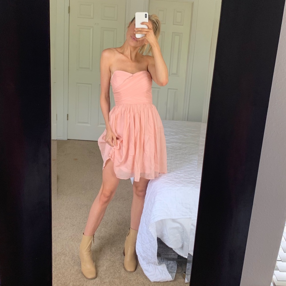 JCrew chiffon strapless dress